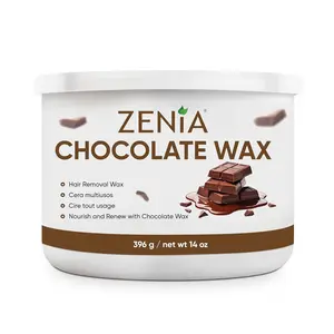 Zenia Chocolate Wax 14oz - Chocolate Infused Hair Removal Soft Wax for Coarse Hair - Full-Body Use Including Legs, Arms, Bikini, and Face