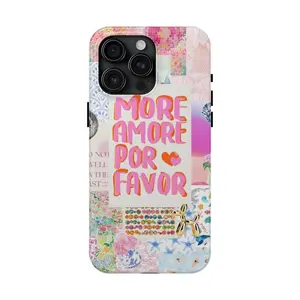 Mclaiwoodshop Pink Preppy Collage Preppy Wall Collage More Amore Por Favor Colorful School Girls Phone Cases Phone Cover Hard Case Tough 2-piece Magnetic Phone Case