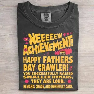 Dungeon Crawler Carl Fathers Day Comfort Colors Unisex Shirt, Dad Achievement Tee, DCC Fan Shirts, Funny LitRPG Dad Gift, Booktok tee