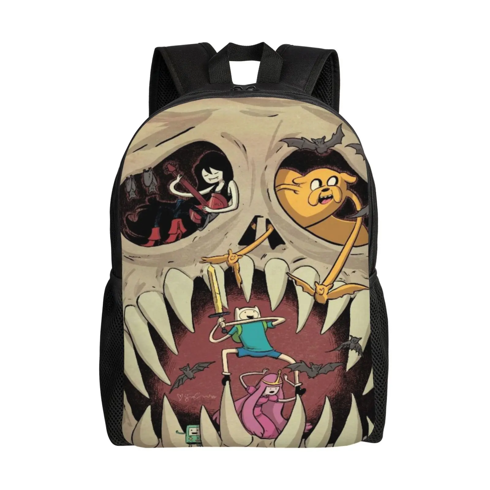 Adventure Time Backpack Trendy Print Student School Bag 17 Inch Laptop Travel Rucksack Lightweight Water-Resistant Durable for Boys Girls Men and Women Ideal Gift