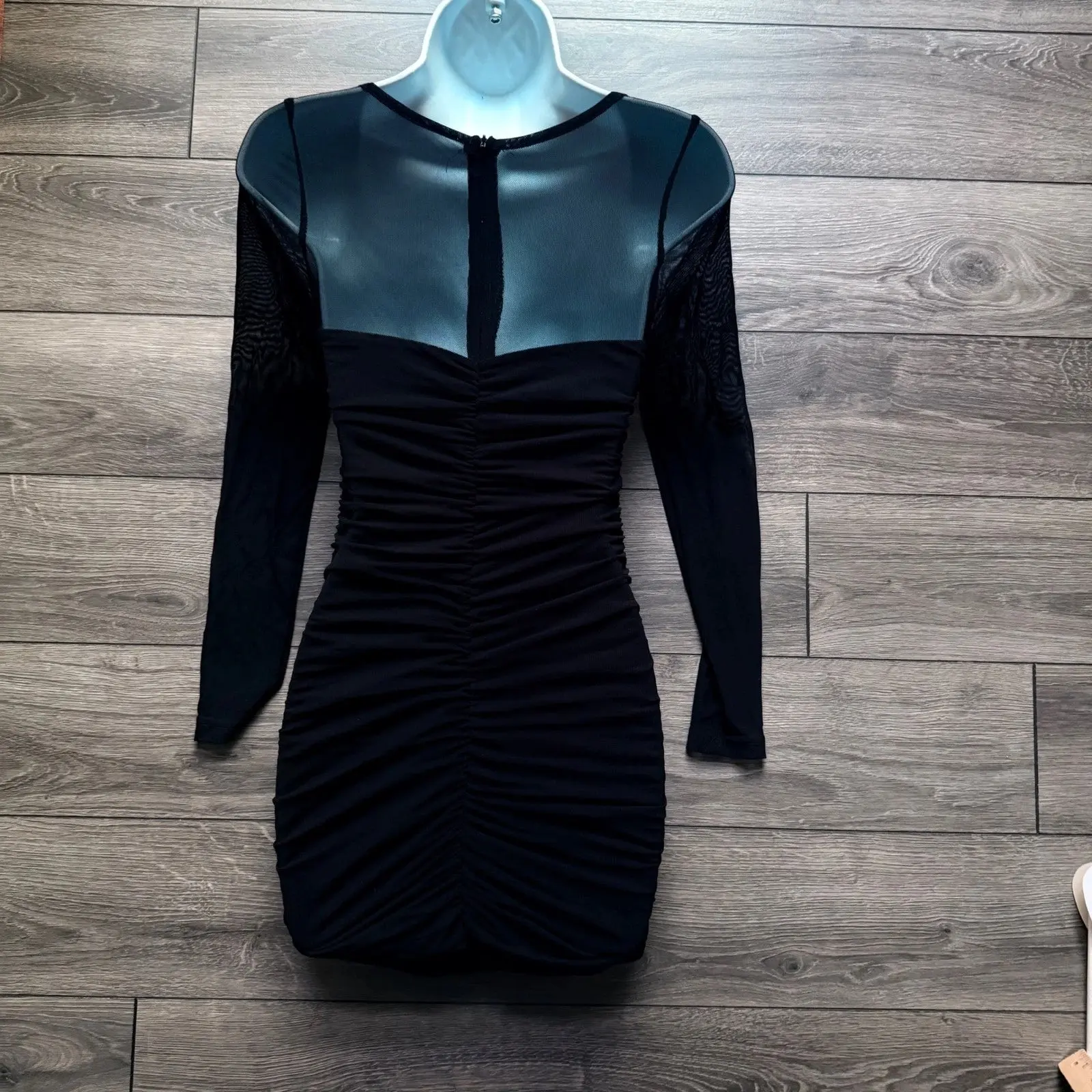mesh long sleeve top under dress Unique Vintage Plus Size Black Mesh Long Sleeve Swim Top