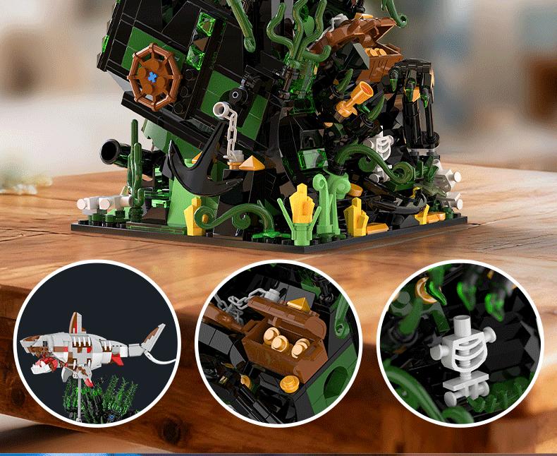 Deep Sea Megalodon Building Set, 1,014+ Pieces, Underwater World Marine Life Model Kit, High Difficulty Collectible Display Assembly Toy for Adults, Creative Gift for Ocean Enthusiasts