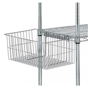 212 MAIN Quantum Storage UB10 Chrome Wire Shelving Mesh Basket - Chrome Finish, Quick-Attach Storage Unit, Side Tool Organizer, Mesh Baskets