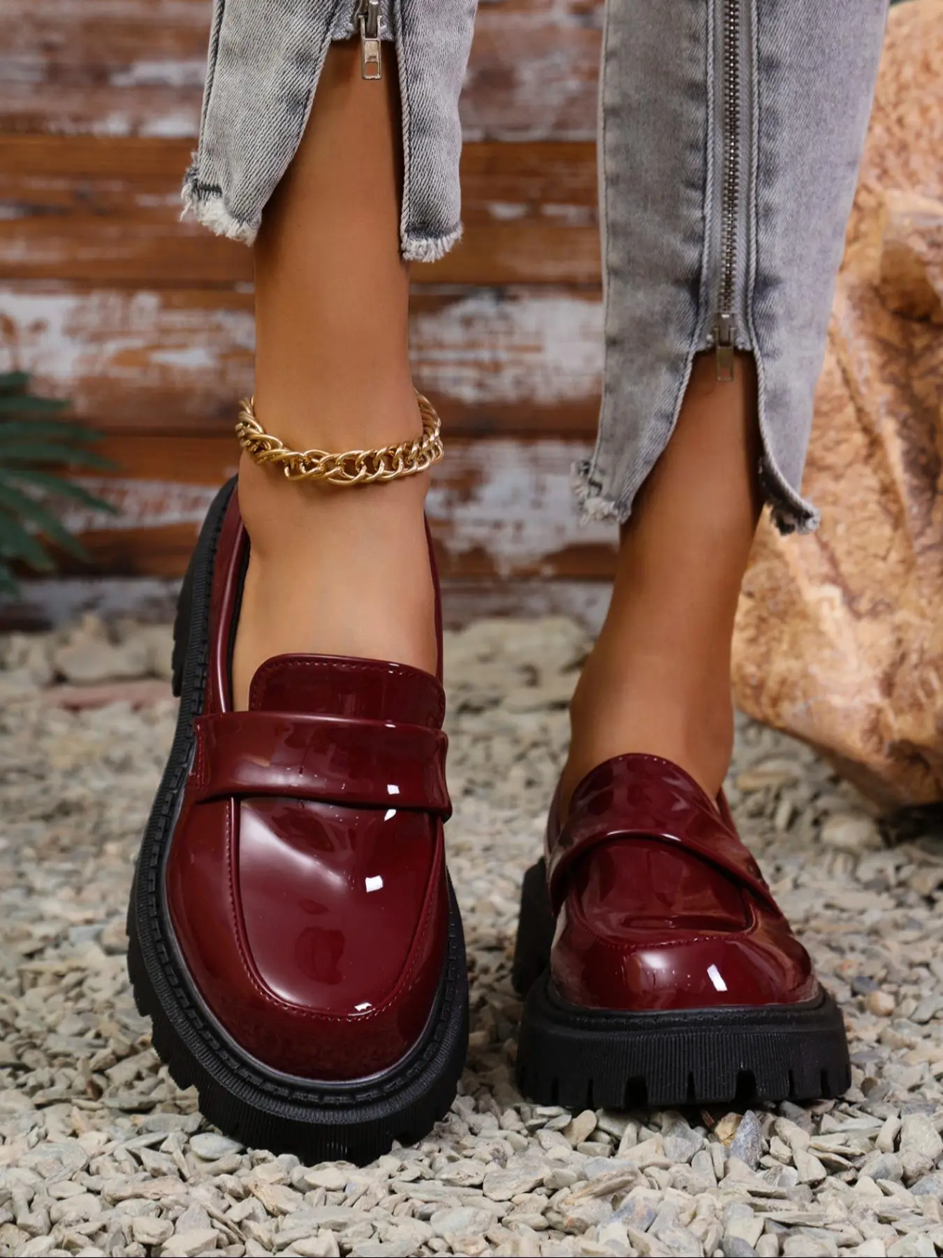 Women's Fashionable Solid Color Loafers, Casual Versatile Platform Shoes for Daily Wear, Lightweight Breathable Comfortable Shoes for Women & Girls