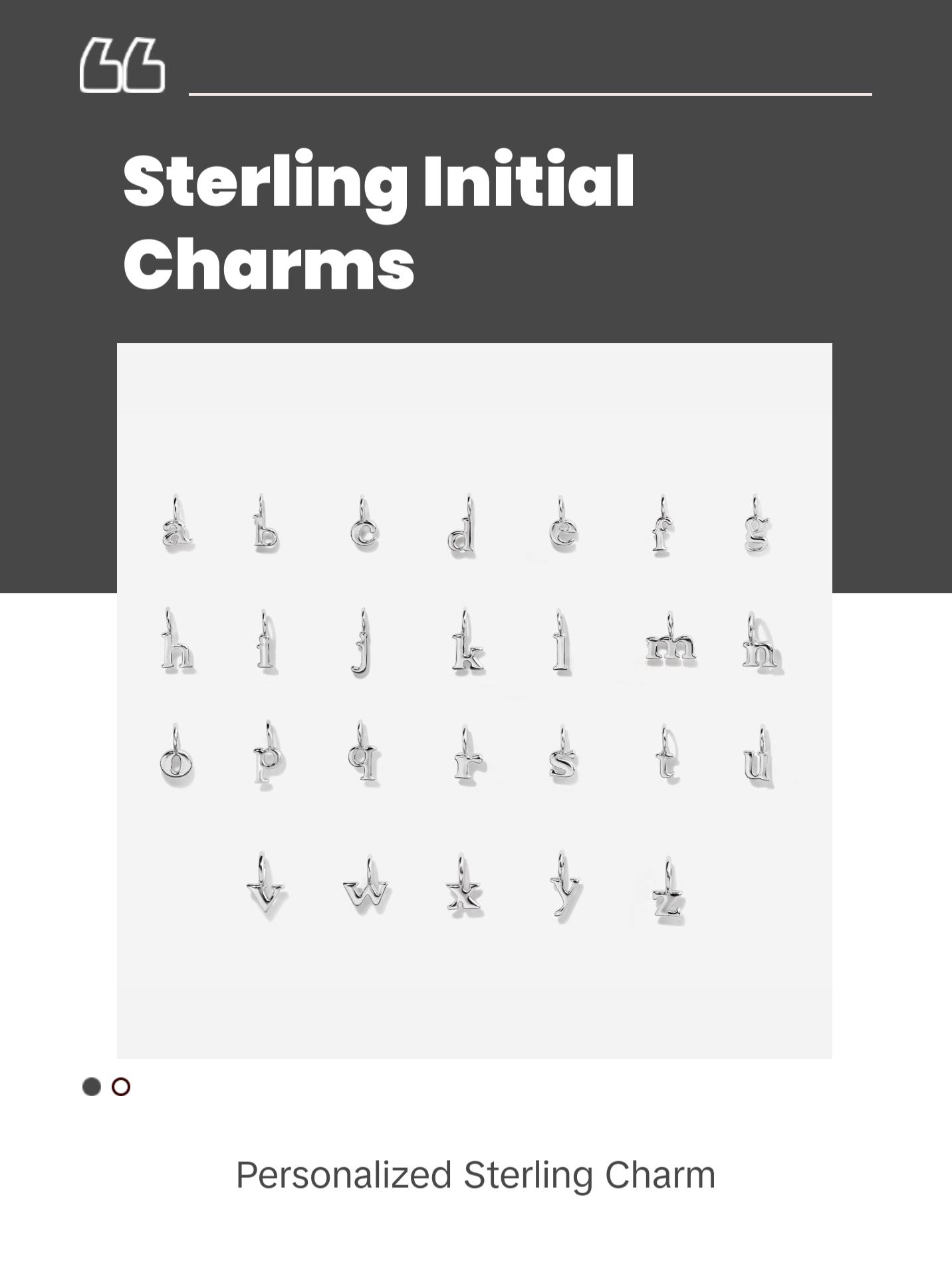 Initial Sterling Silver Charm