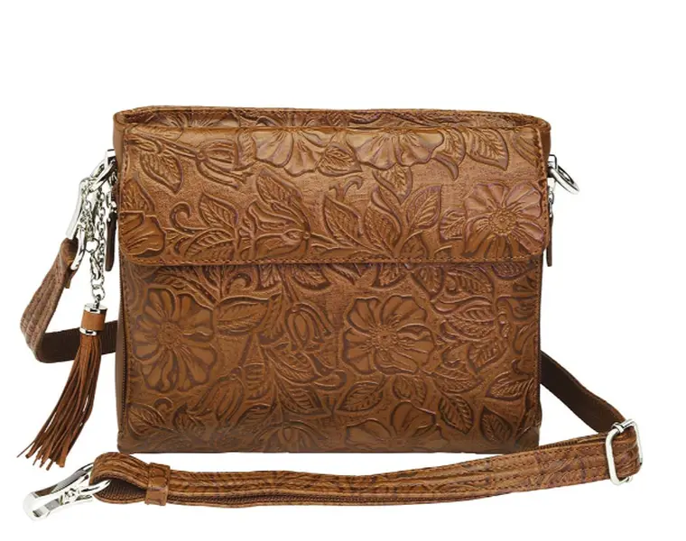 Clutch Concealed Carry Purse Debossed USA Cowhide