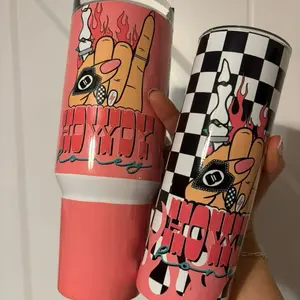Howdy Babe Checker Western Tumbler
