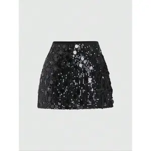 Elegant Sequined Slim Skirt for Women, Womenswear, Spring & Fall Fashion, Includes Safety Pants, Perfect for Parties and Daily Wear