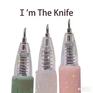 3pcs Retractable Hand Carving Knife Pen Set, Precision Carving Tool, School Stationery, Portable Lightweight Plastic, Craft Enthusiasts