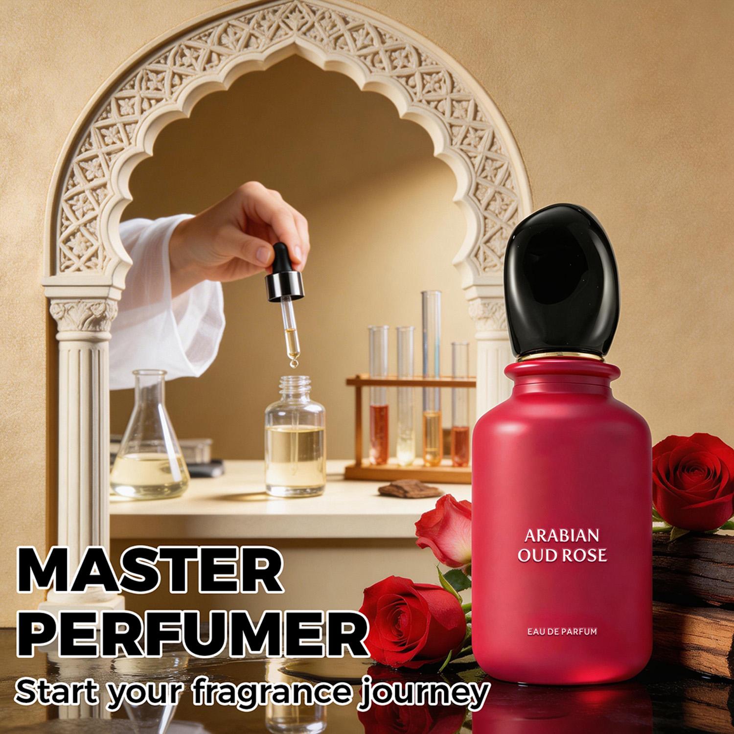 Arabian Oud Rose Eau De Parfum 58ml (1.96 oz) Saffron, Pink Pepper, Damascus Rose, Geranium, Oud, Amber, Leather – Long Lasting Fragrance, Luxury Women Perfume Gift
