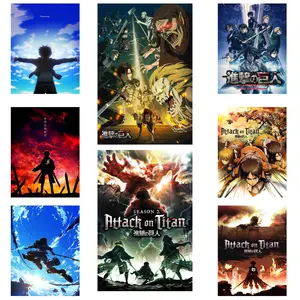 Attack On Titan Anime Poster Canvas Wall Art Japanese Manga Room Decor AOT Final Season Print Bedroom Gaming Setup Decoration Gift for Anime Fans