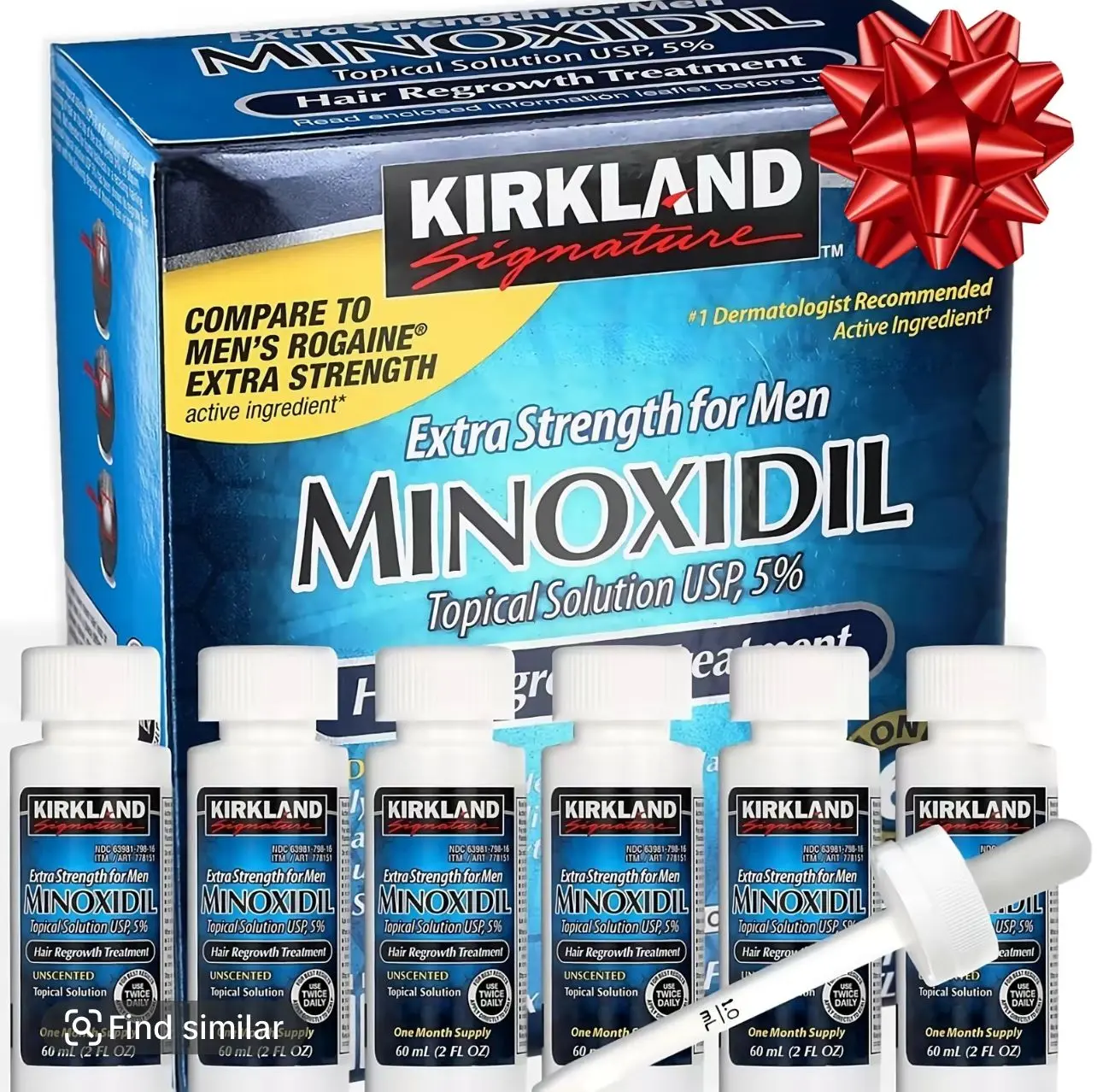 Minoxidil 5% Extra Strength for Men – Hair regrowth treatment with dropper, 6-month supply. Unscented solution for hair loss care. Haircare Daily