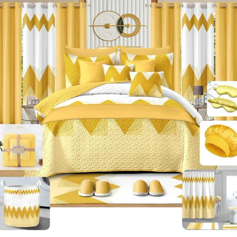 Luxury 30 King Bedsheet Set - 30 Pieces Including Bedspread, Sheets, Pillows, Curtains, and More for a Complete Bedroom Ensemble