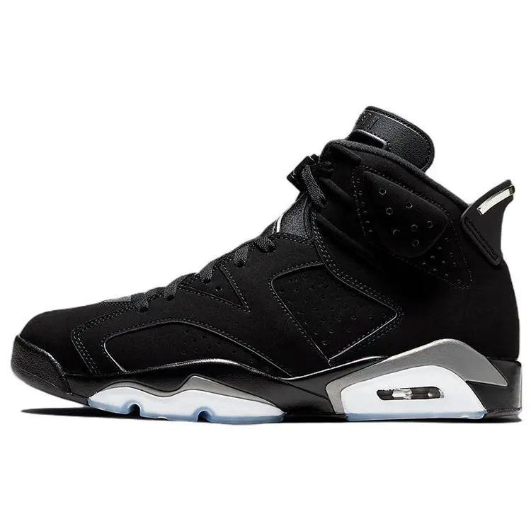 Jordan Air Jordan 6 Retro Metallic Silver High-Top Basketball Shoes for Men