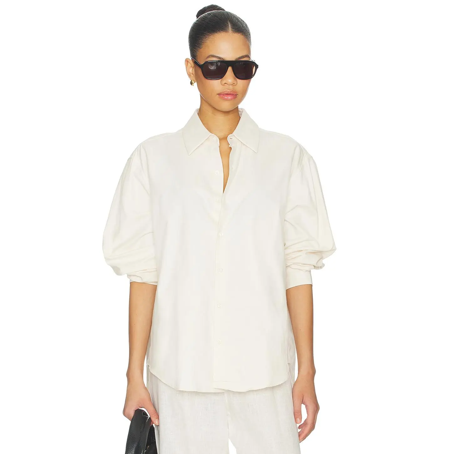 Comme Si La Shirt Flannel Classica in Cream Twill
