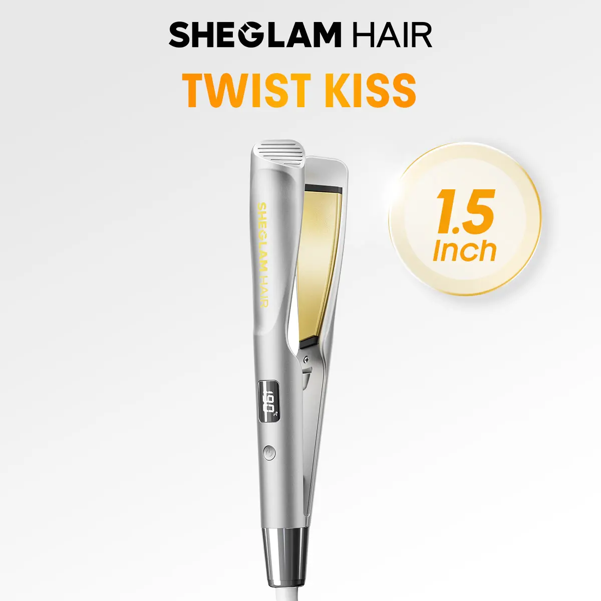 [BOGO Sale] SHEGLAM HAIR Sleek Chic Twist Kiss Flat Iron | Negative Ion Hair Curler | 5-Level Temps | Digital Display | 10-Minute Fast Curling | PTC Fast Constant Temp Heating | Easy Styling | All Hair Types #curly hair products #intimate gifts for women