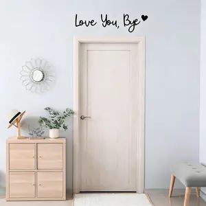 Boho-Chic 'Love You Bye' Wooden Sign, Reusable Wall Art with Adhesive Tape, Wall Decor for Home, Living Room & Bedroom, Wooden Letter Sign