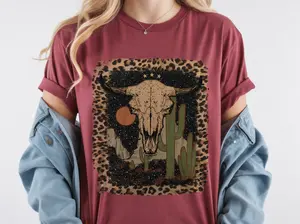 Desert Skull Western DTG Printed Comfort Colors Tee