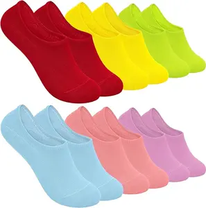 SERISIMPLE No Show Thin Womens Viscose Bamboo Socks Low Cut Invisible Non Slip with Grips Lightweight Liner Flats 6 Pairs