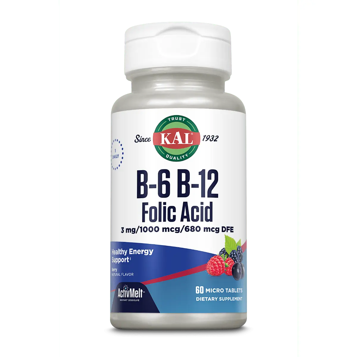 B-6 B-12 Folic Acid ActivMelt® Instant Dissolve Tablets B-6 B-12 Folic Acid ActivMelt® Instant Dissolve Tablets