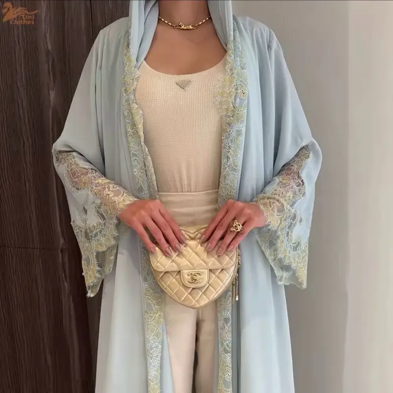 Laila Set — Women’s Floral Lace Abaya With Hijab