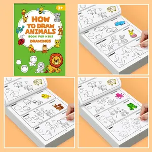 Step-By-Step Animal Drawing Book for Babies Aged 3+, Toddler Art Enlightenment Fun Drawing Activities Creativity Doodle Practice Notebook, Easy Learning, Adorable Animals - 32 Pages