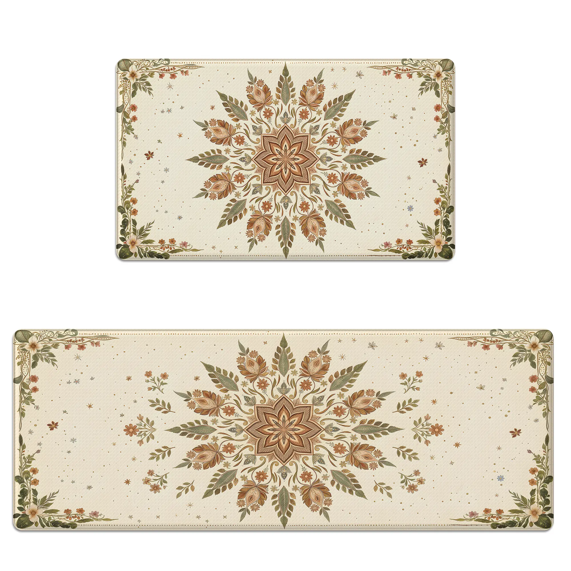 Anti Fatigue Kitchen Mats for Floor Set of 2, Waterproof Non Slip Cushioned Memory Foam Kitchen Rugs, Ergonomic Standing Comfort Mats for Kitchen Sink, Laundry Room, Office, Farmhouse Home Decor