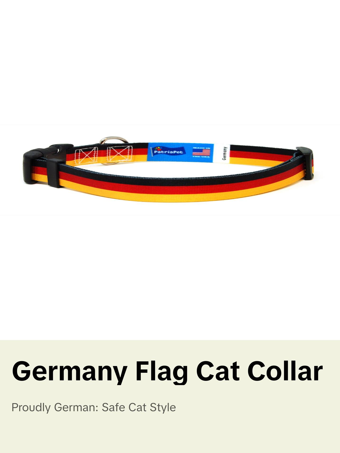 Cat Collar with Germany Flag | Great For National Holidays, Festivals, Parades, Sporting Events, Pride Events