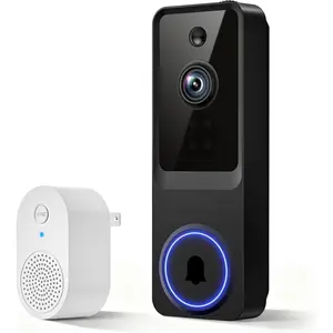 1080p Doorbell Cameras for Entrance, Cloud Storage (Subscription Required), Indoor Doorbell Receiver Notification, Night Vision,