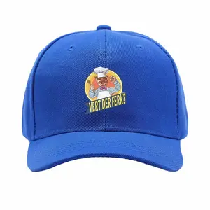 Chef character with spoon say VERT DER FERK Unisex Adjustable outdoor sports hat Truck driver baseball cap