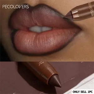 PECOLOVERS Waterproof Lipstick/Lip Liner, Natural Nude Bite Lip Makeup, Moisturizing Cream Lipstick, Sexy Matte Lipstick, Woman Cosmetics, Friendly To Beginners