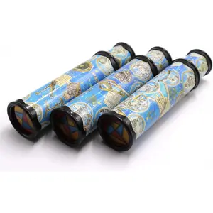 3 Pack Magic Kaleidoscope Toy for Kids Adults 3D Mirror Lens Kaleidoscope Party Favors Stretchable Long Classic Kaleidoscope Toy Educational Science Developmental Toy (Blue)