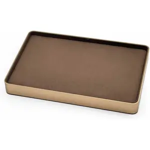 Jewelry Tray, Valet Tray, Bedside Table and Desktop Organizer.It is Stackable and can be Used to Display Watches, Rings, Earrings and Bracelets(Brown)