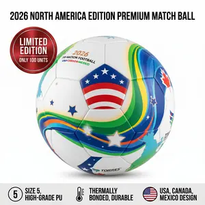 2026 North America Edition Soccer Ball - Size 5 Professional Thermal Bonded Match Ball - Seamless PU High-End Training Ball - Unity Landmark Map Design Gift tiktokshopspringglowup