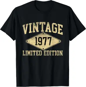 100% Cotton Vintage 1977 Limited Edition Year Of Birth Birthday T-Shirt