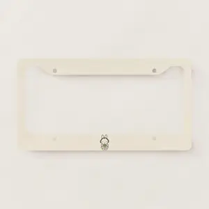 Miffy Drinking Matcha License Plate Frame Cute Bunny Rabbit Car Accessories For Women Kawaii Aesthetic Green Tea New Car Decor Gift Idea