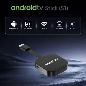 Android 14.0, 2GB RAM, 16GB ROM, 4K Ultra, Smart TV Box with Voice Remote, Wi‑Fi 6, Bluetooth 5.0, USB 3.0, 100 Mbps Ethernet, RK3518