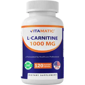 Vitamatic L-Carnitine Fumarate 1000 mg - 120 Vegetable Capsules (1 Bottle)