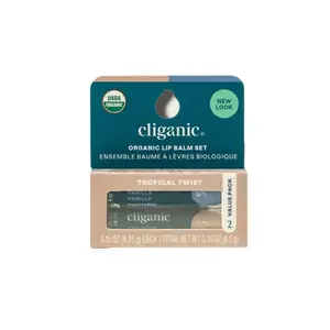 Organic Tropical Twist Lip Balm Set with Beeswax and Sunflower Oil