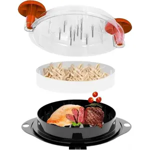 Chicken Shredder Tool Twist Meat Shredder Chicken Breast Shredder Tool Large, Meat Shredder  Meat Masher for Chicken Ground Beef Pork with Steel Spikes Hanging Holes (Orange&Black)