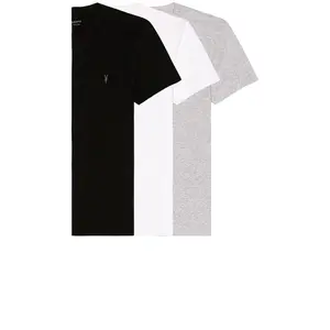 ALLSAINTS Tonic SS Crew 3 Pack in Optic, Black, & Grey