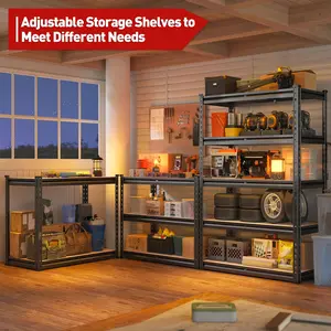 2025 Garage Shelves 2000LBS Storage Rack Heavy Duty Shelving Metal Shelves for Garage Shelves Deep Galvanized Adjustable Shelving Units for Basement Storage Room Utility Racks Garage Storage Racks
