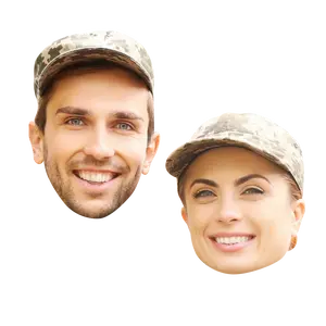 Best BIG Heads Military Woman Pride Cardboard Cutouts | Military Face On A Stick | make your custom cardboard cutouts