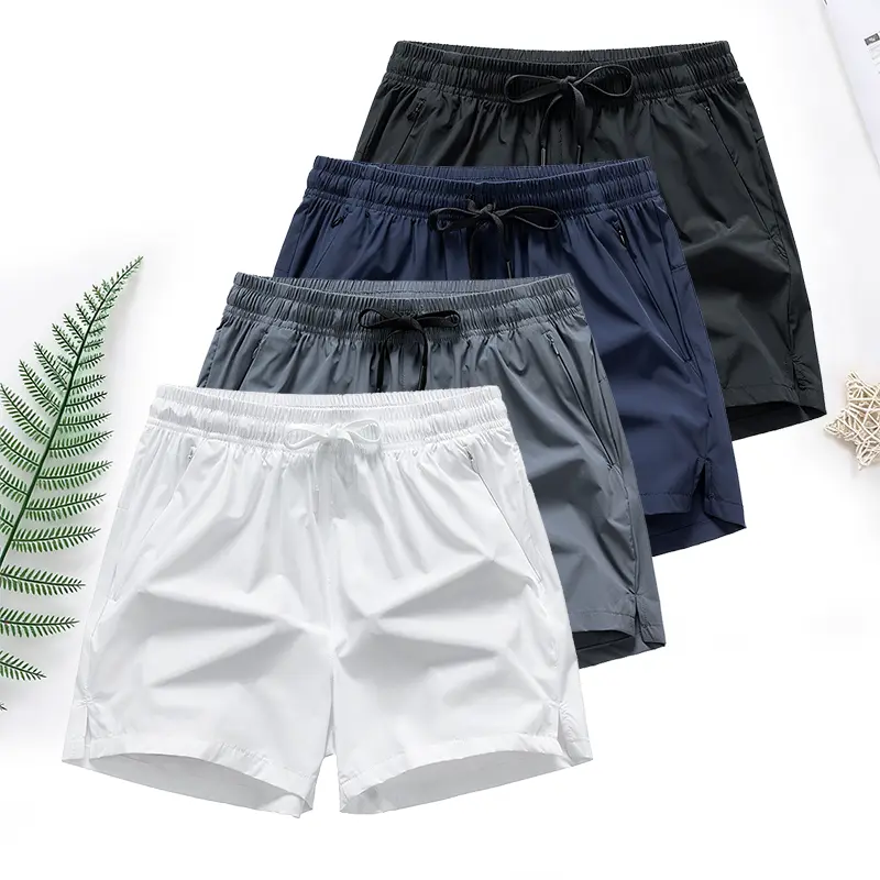 Men’s lightweight quick-dry summer shorts, casual elastic waist drawstring shorts with zippered pockets for gym, running, beach, and everyday wear Men's Breathable athletic