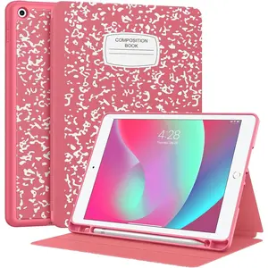 Case for iPad 9th/8th/7th Generation 10.2 inch (2021/2020/2019 Model) with Pencil Holder, Premium Folio Stand Case with Auto Wake/Sleep,Soft TPU Back Shell Cover for iPad 10.2 Inch-Watermelon