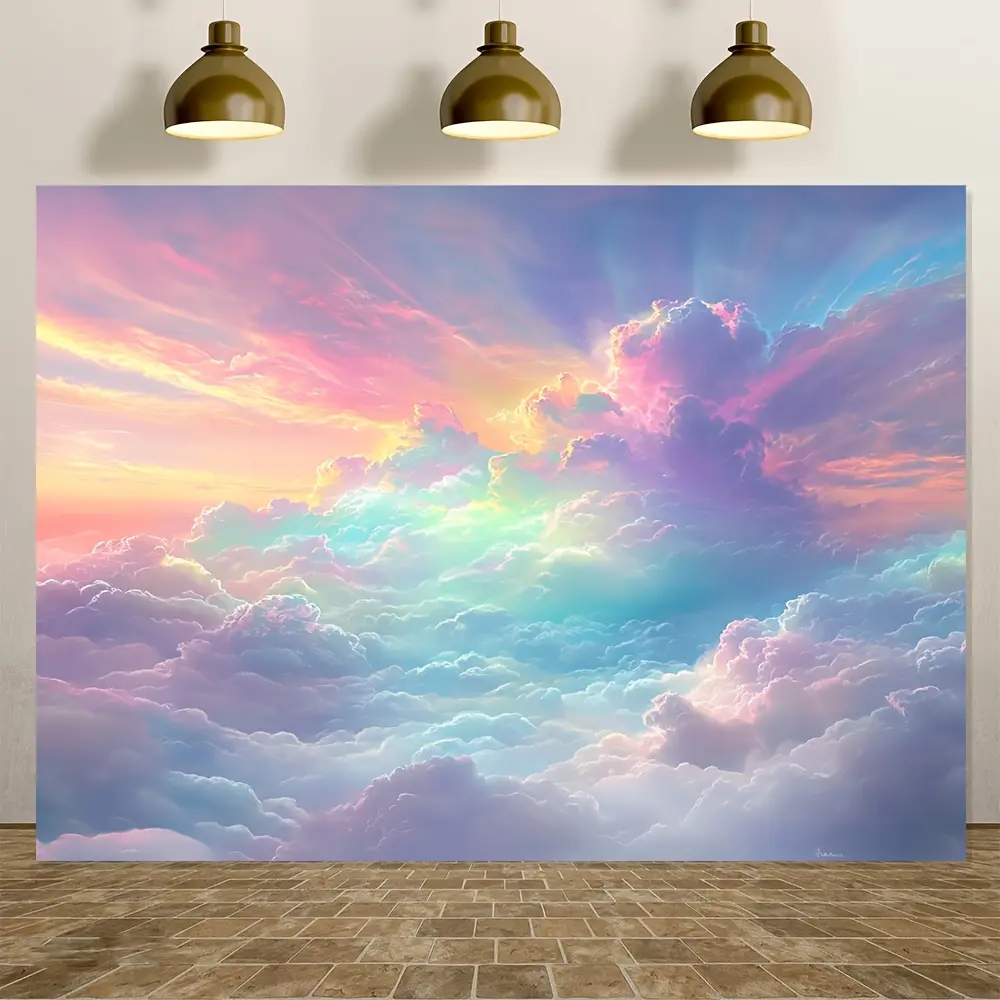 Cotton Candy Clouds Colorful Tapestry, 40x60in Durable Polyester Home Decor, Versatile Studio Photography Backdrop Banner, Hand Wall Ornament, Booth & Event Prop, Room Decoration Gift, Cotton Candy Clouds Tapestries