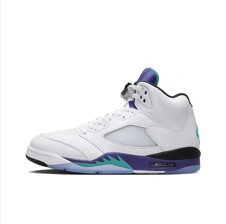 High top leather basketball sneakers white purple color block smooth leather green purple gradient breathable mesh upper trendy streetwear all day wear memory foam comfy wide feet friendly outdoor vacation cushioned lightweight non slip