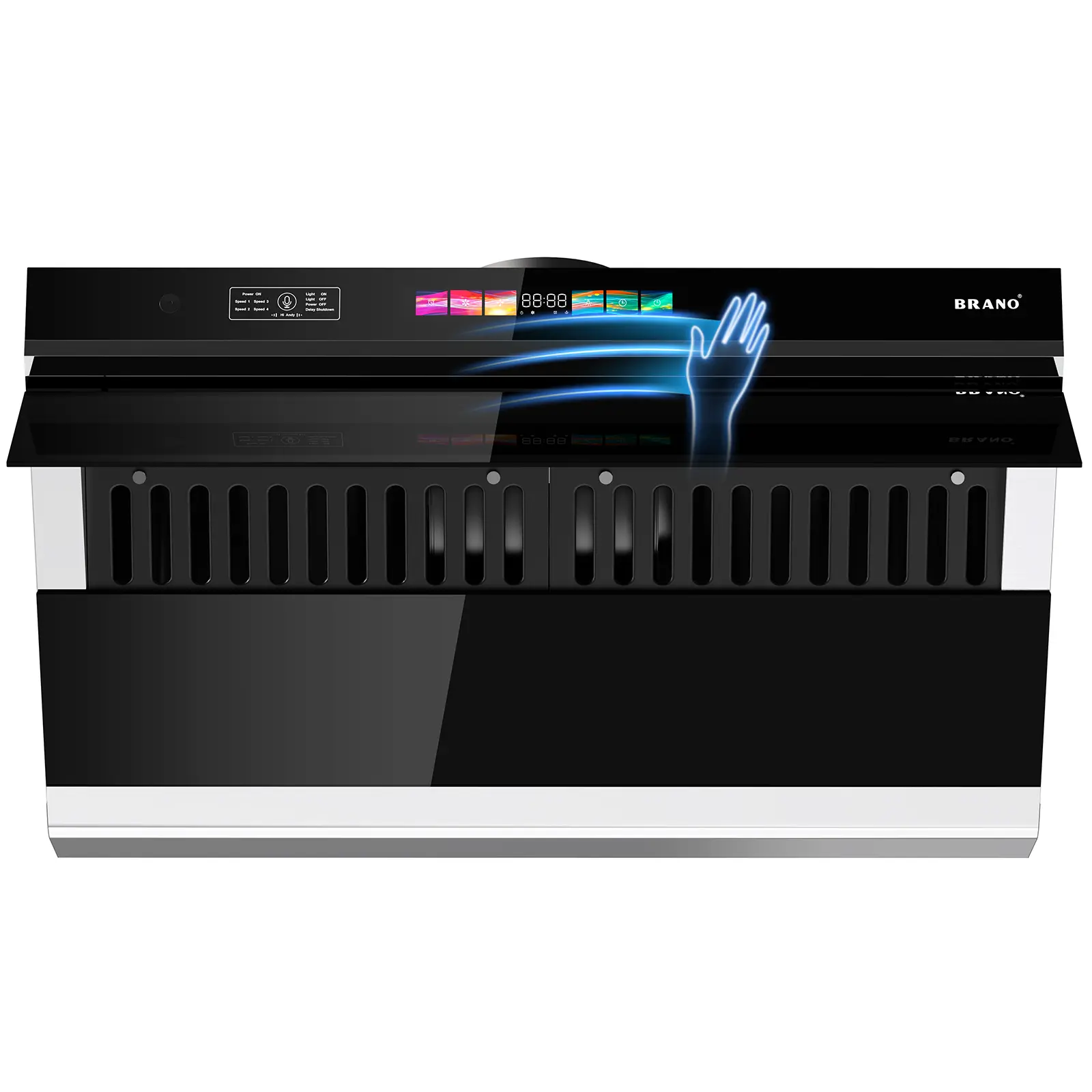BRANO under Cabinet Range Hood 36 inch,Range Hood 900 CFM with Voice/Gesture Sensing/Touch,Unique Side-Draft Design for Under Cabinet Modern Kitchen Hood