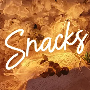 SYOME Snacks Led Neon Light Sign Coffee Cake Candy Bar Shop Stall Home Bedroom Wall Sign Decor Wedding Birthday Party Light Up Sign Backdrop USB 15.75"X6.89" Warm