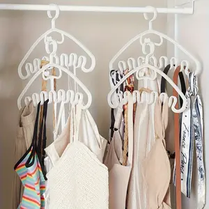 9-Piece Wave Plastic Hangers, Ergonomic Design, Space-Saving Shirt Tie Suit Organizer, Durable Multi-Functional Closet Hooks, High-Quality Plastic